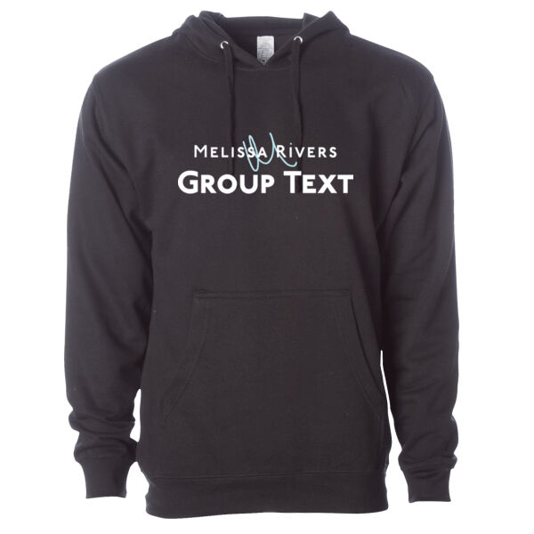 Melissa Rivers' Group Text Podcast | Black Unisex Midweight Hooded Sweatshirt Thumbnail