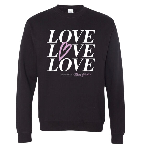 Turning The Tables | Love | Unisex Midweight Crewneck Sweatshirt Thumbnail