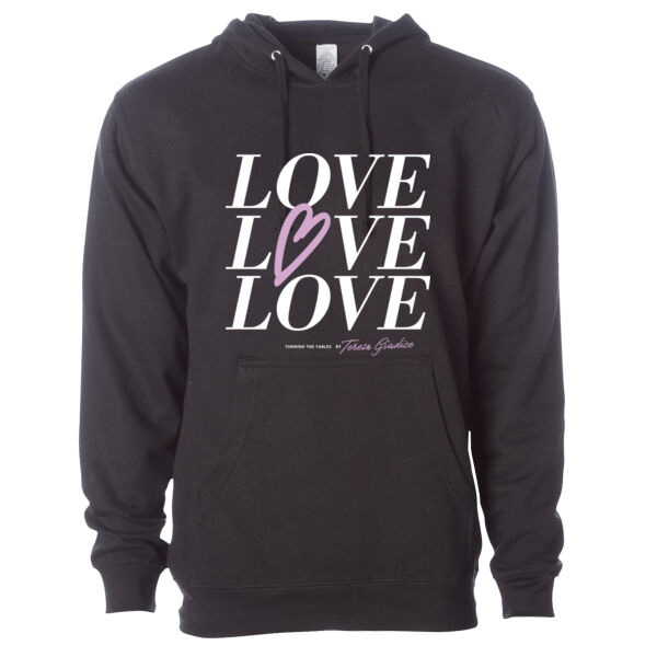 Turning The Tables | Love | Unisex Midweight Hooded Sweatshirt Thumbnail